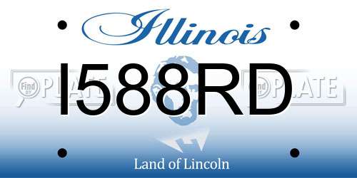 I588RD Illinois License Plate