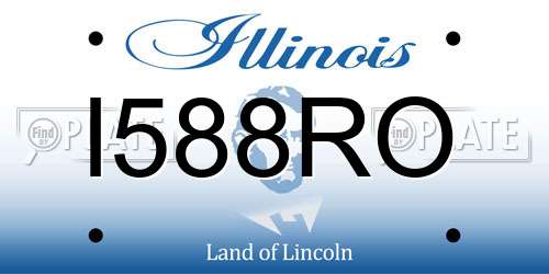 I588RO Illinois License Plate
