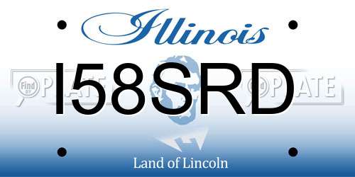 I58SRD Illinois License Plate