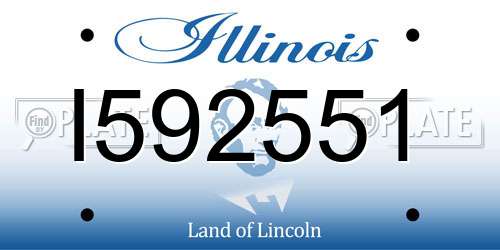 I592551 Illinois License Plate