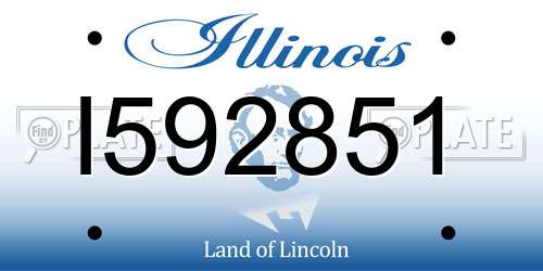 I592851 Illinois License Plate