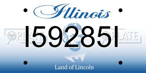I59285I Illinois License Plate