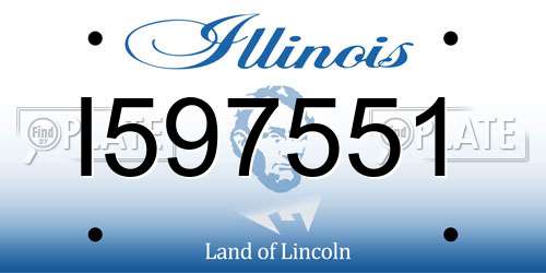 I597551 Illinois License Plate