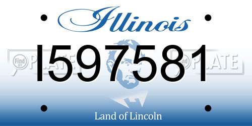 I597581 Illinois License Plate