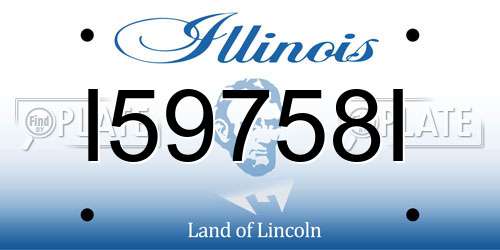 I59758I Illinois License Plate