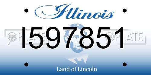 I597851 Illinois License Plate