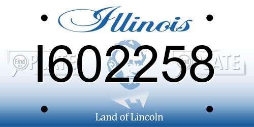 I602258 Illinois License Plate