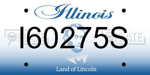 I60275S Illinois License Plate