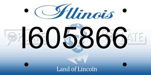 I605866 Illinois License Plate