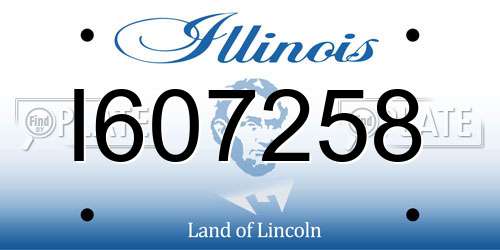 I607258 Illinois License Plate