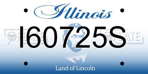 I60725S Illinois License Plate
