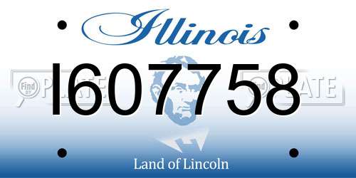I607758 Illinois License Plate