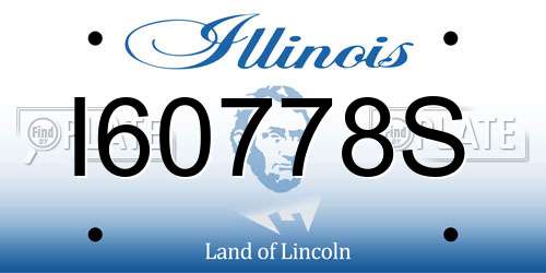I60778S Illinois License Plate