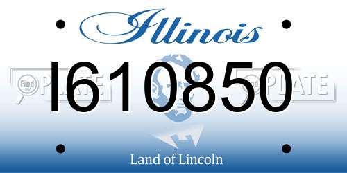 I610850 Illinois License Plate