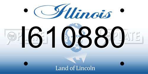 I610880 Illinois License Plate