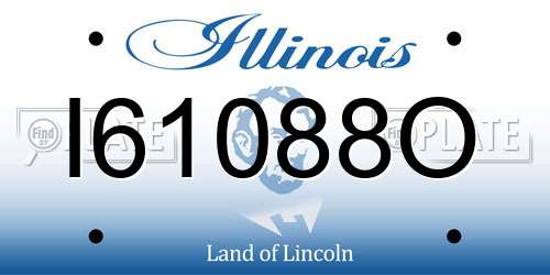 I61088O Illinois License Plate