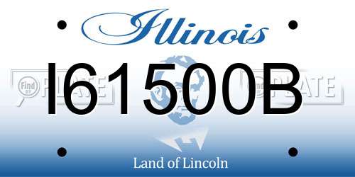 I61500B Illinois License Plate