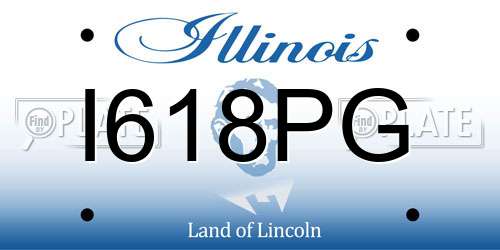 I618PG Illinois License Plate