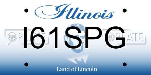 I61SPG Illinois License Plate