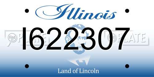 I622307 Illinois License Plate