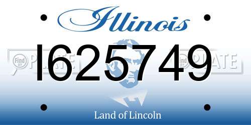I625749 Illinois License Plate