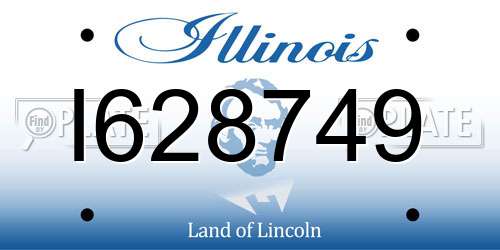I628749 Illinois License Plate
