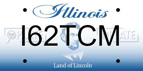 I62TCM Illinois License Plate