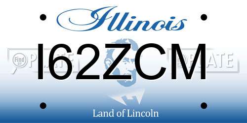 I62ZCM Illinois License Plate