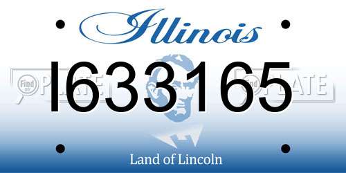I633165 Illinois License Plate
