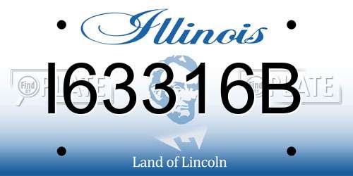 I63316B Illinois License Plate