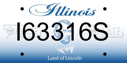 I63316S Illinois License Plate