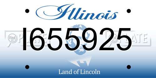 I655925 Illinois License Plate
