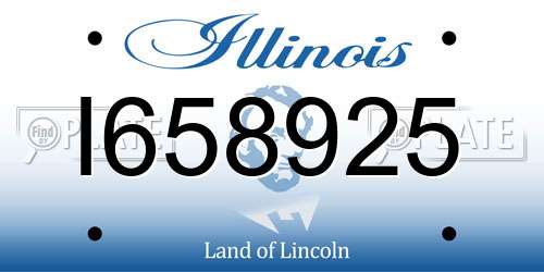 I658925 Illinois License Plate