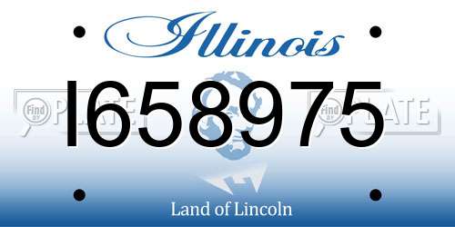 I658975 Illinois License Plate