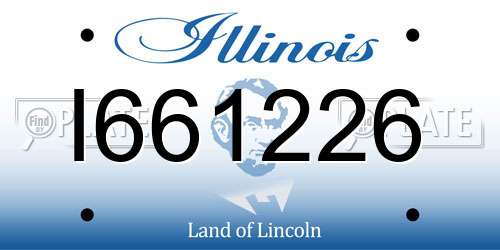 I661226 Illinois License Plate