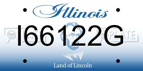 I66122G Illinois License Plate