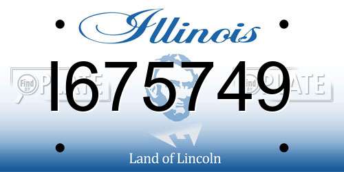 I675749 Illinois License Plate