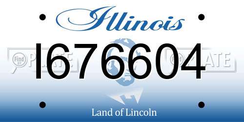 I676604 Illinois License Plate