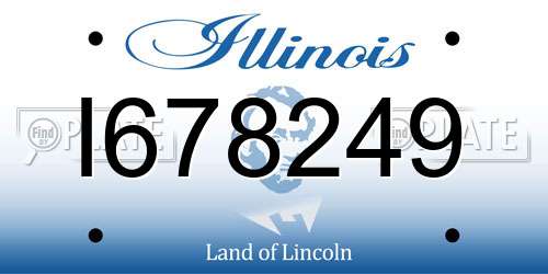 I678249 Illinois License Plate
