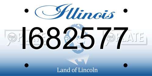 I682577 Illinois License Plate