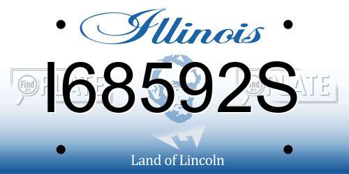 I68592S Illinois License Plate