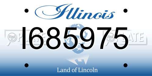 I685975 Illinois License Plate
