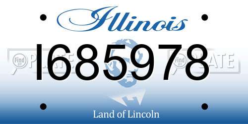 I685978 Illinois License Plate