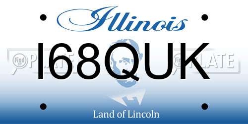 I68QUK Illinois License Plate