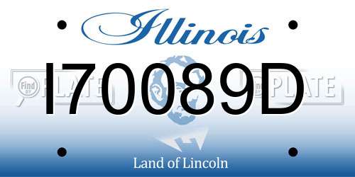 I70089D Illinois License Plate