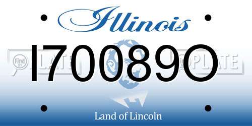 I70089O Illinois License Plate