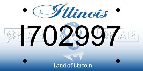 I702997 Illinois License Plate