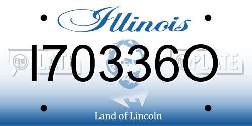 I70336O Illinois License Plate