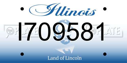 I709581 Illinois License Plate