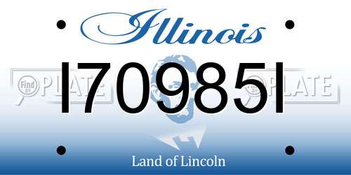 I70985I Illinois License Plate